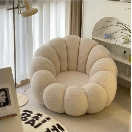 Internet celebrity fabric single person pumpkin sofa chair, living room balcony bedroom small unit family backrest chair